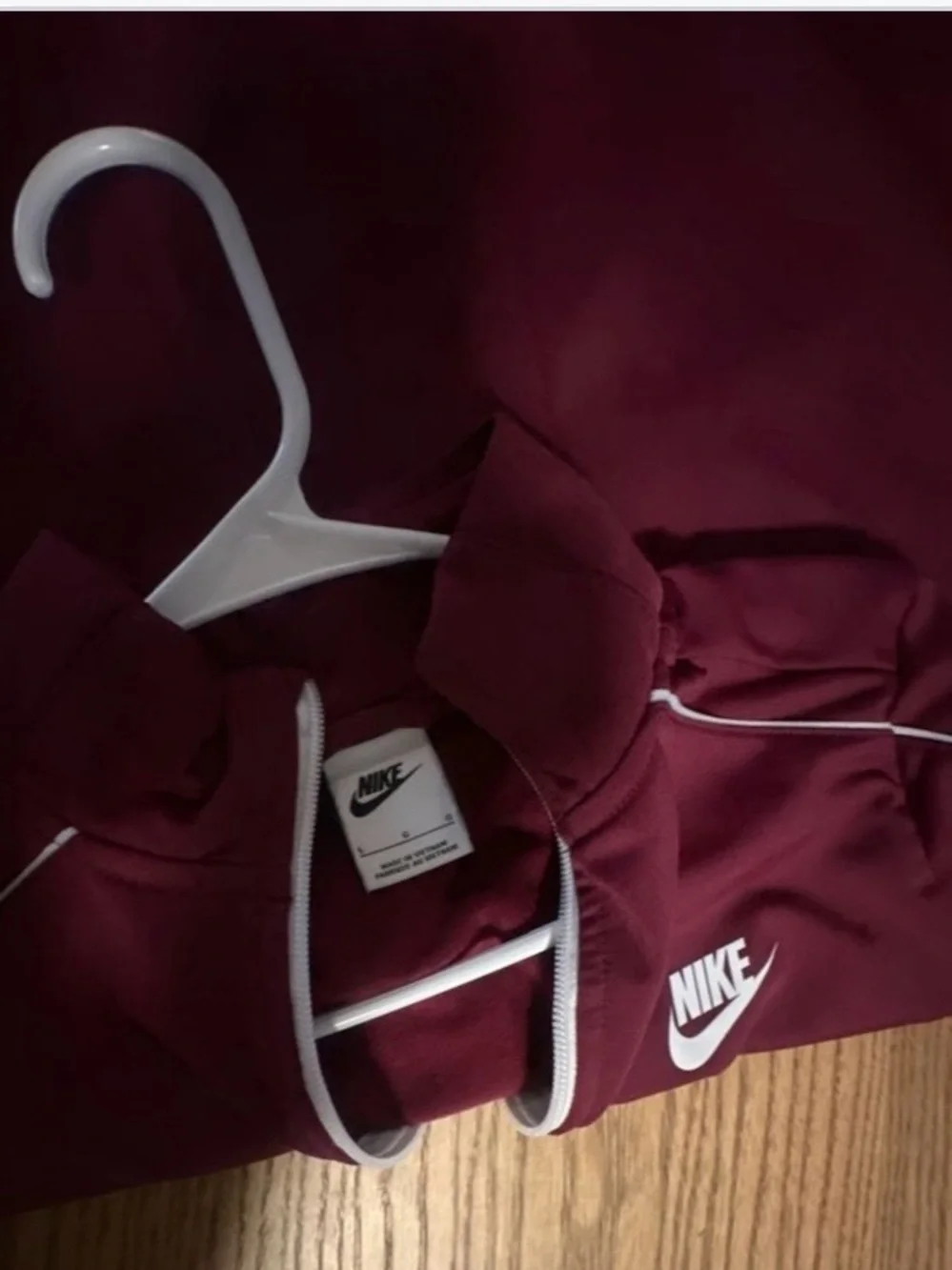 Nike Maroon Track Jacket with White Trim